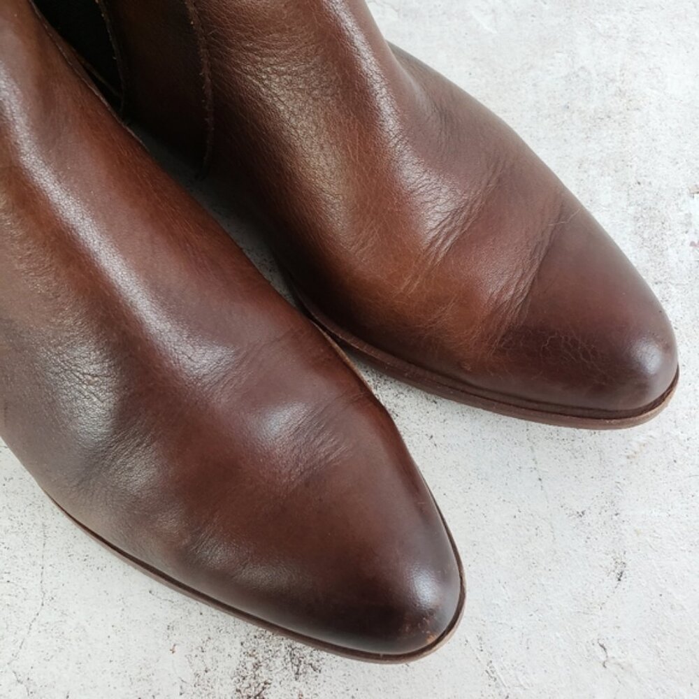 ISOLA 'Mora' Chelsea Leather Ankle Booties Whiskey Canneto Brown size 7.5M - Picture 10 of 12